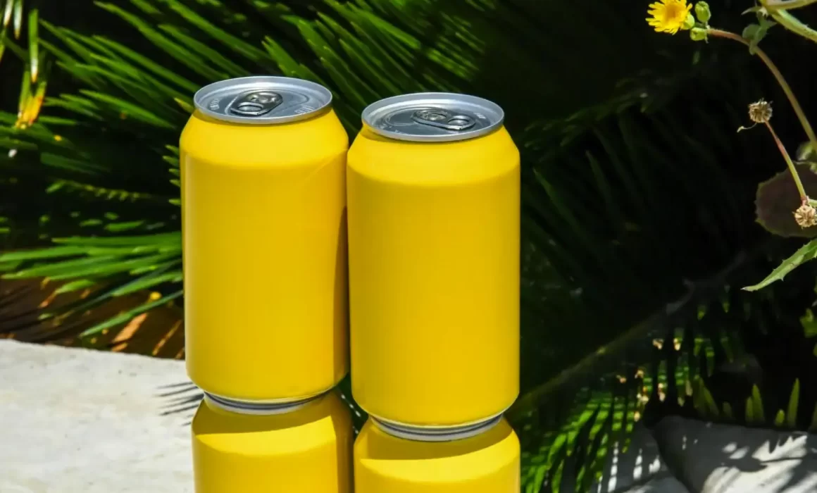 lavender hibiscus rose beverage cans after pasteurization line